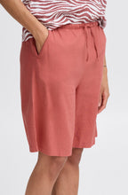Light Mahogany Linen Mix Shorts
