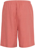 Light Mahogany Linen Mix Shorts
