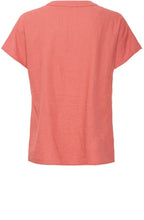 Light Mahogany Linen Mix Tunic Neck Blouse