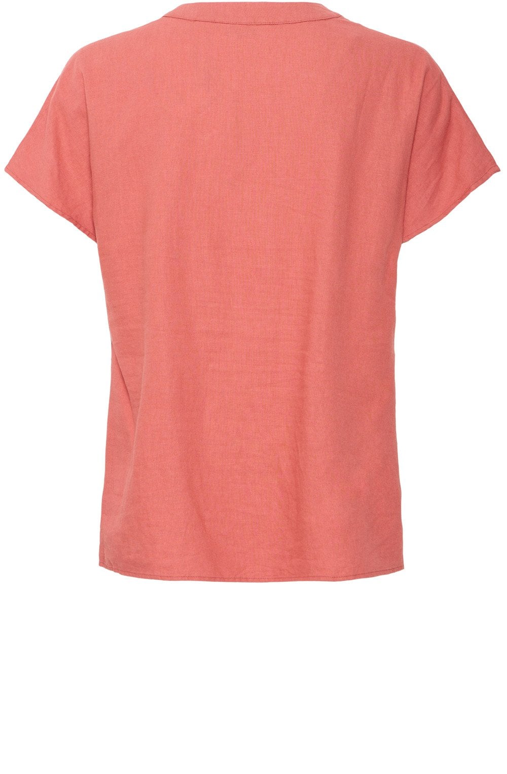 Light Mahogany Linen Mix Tunic Neck Blouse