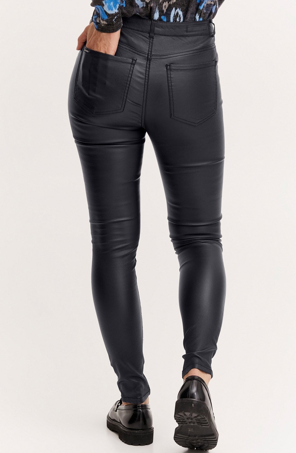 Lola Kiko Black Coated Skinny Trousers