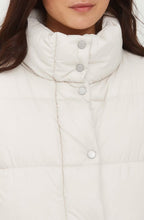 Long Cream Waistcoat Puffer Coat