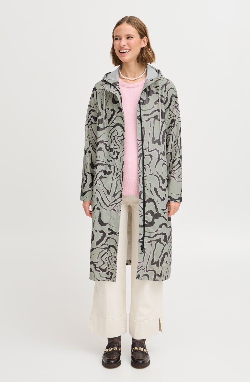 Long Tea Abstract Animal Raincoat