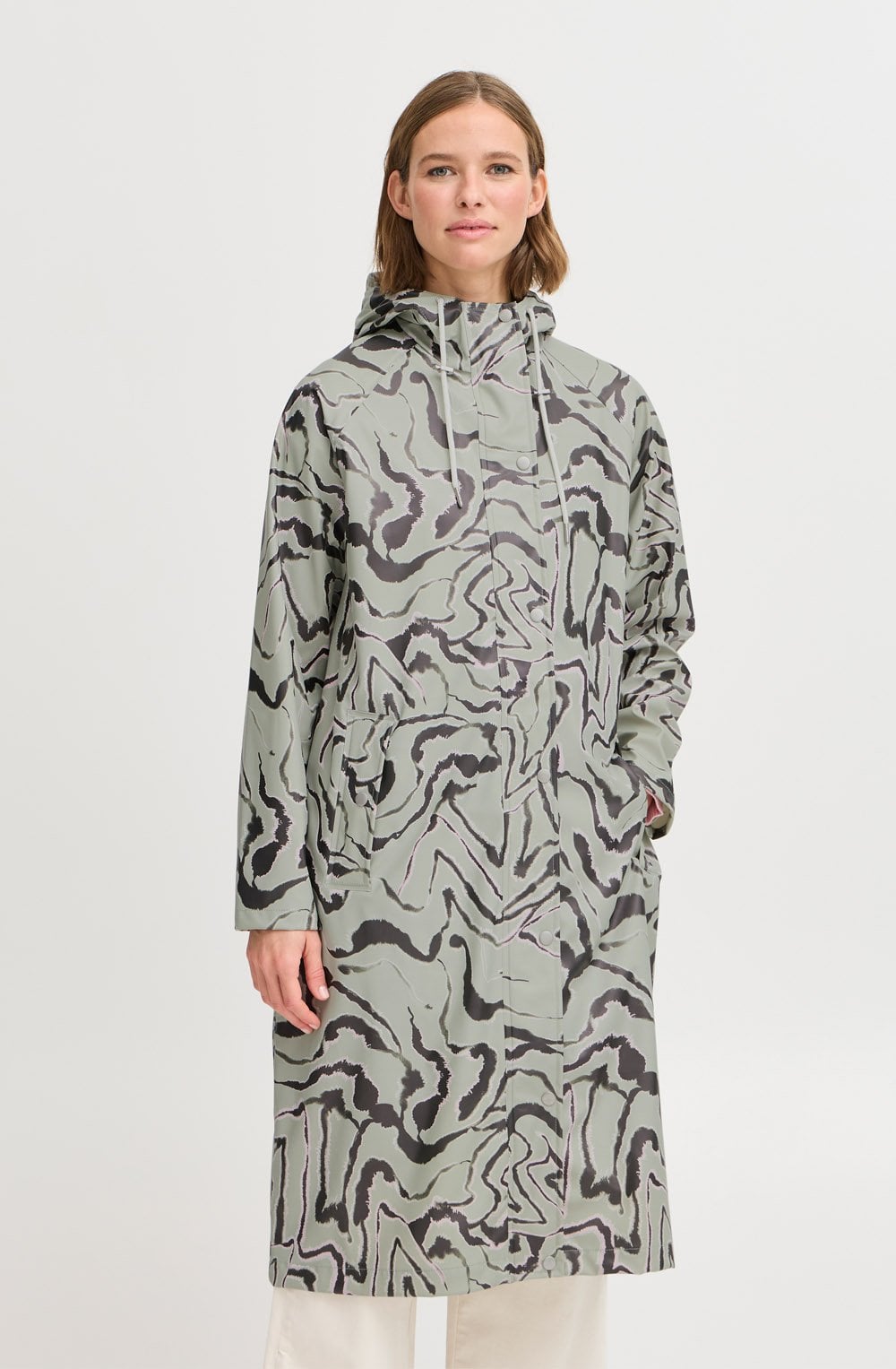 Long Tea Abstract Animal Raincoat