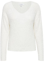 Mala Off White Open Knit Top