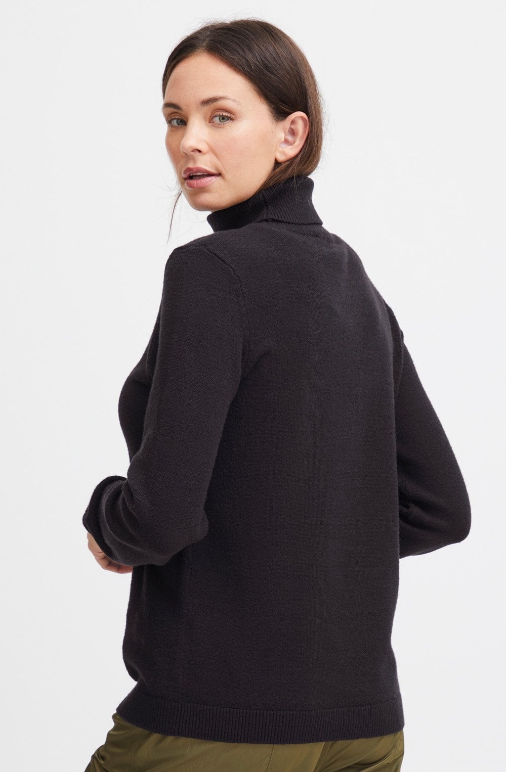 Manina Black Polo Neck Jumper