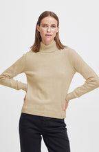 Manina Cement Melange Polo Neck Jumper