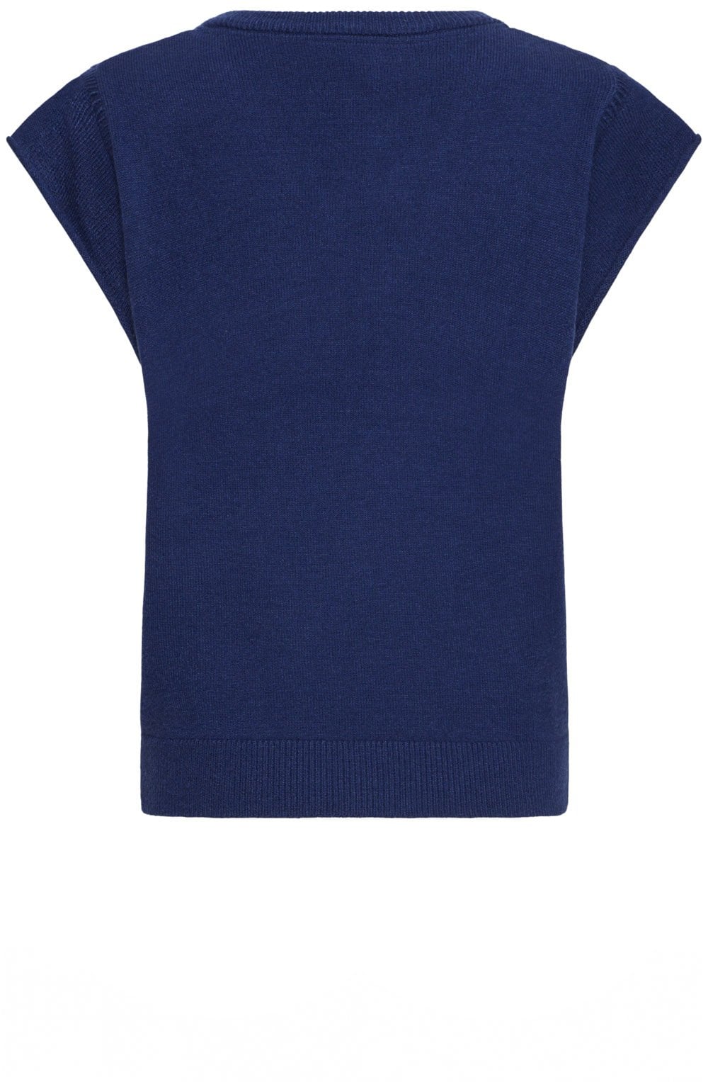 Manina Medieval Blue Fine Knit Waistcoat