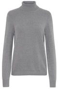Manina Mid Grey Polo Neck Jumper