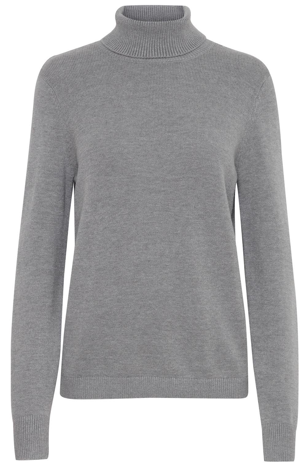 Manina Mid Grey Polo Neck Jumper