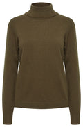 Manina Olive Night Polo Neck Jumper