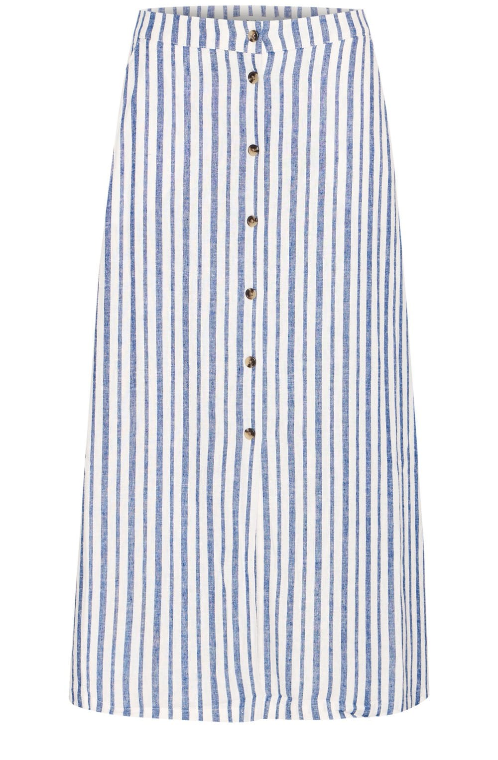 Marshmallow and Blue Striped Linen Mix Skirt