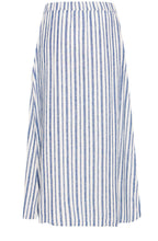Marshmallow and Blue Striped Linen Mix Skirt