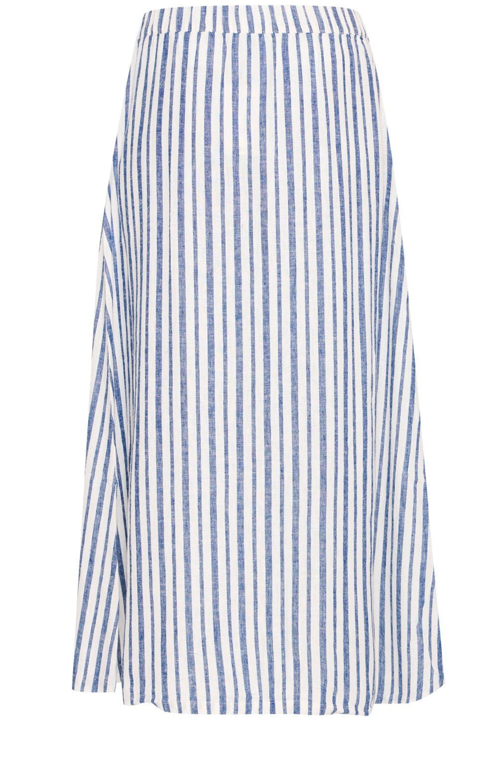 Marshmallow and Blue Striped Linen Mix Skirt