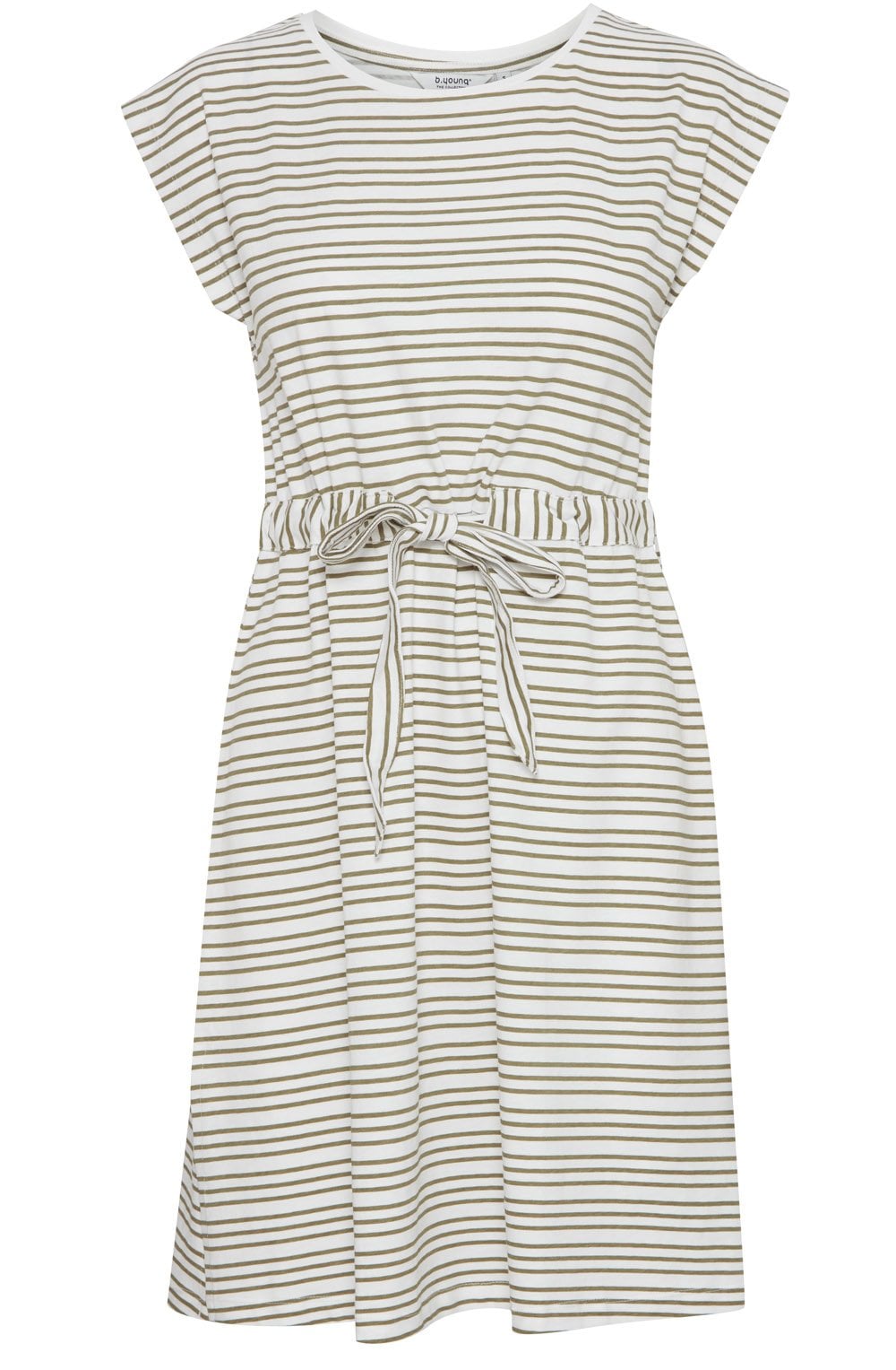 Marshmallow and Khaki Jersey Dress
