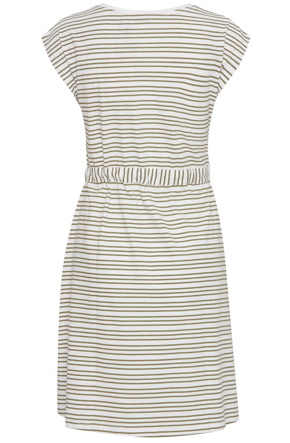Marshmallow and Khaki Jersey Dress