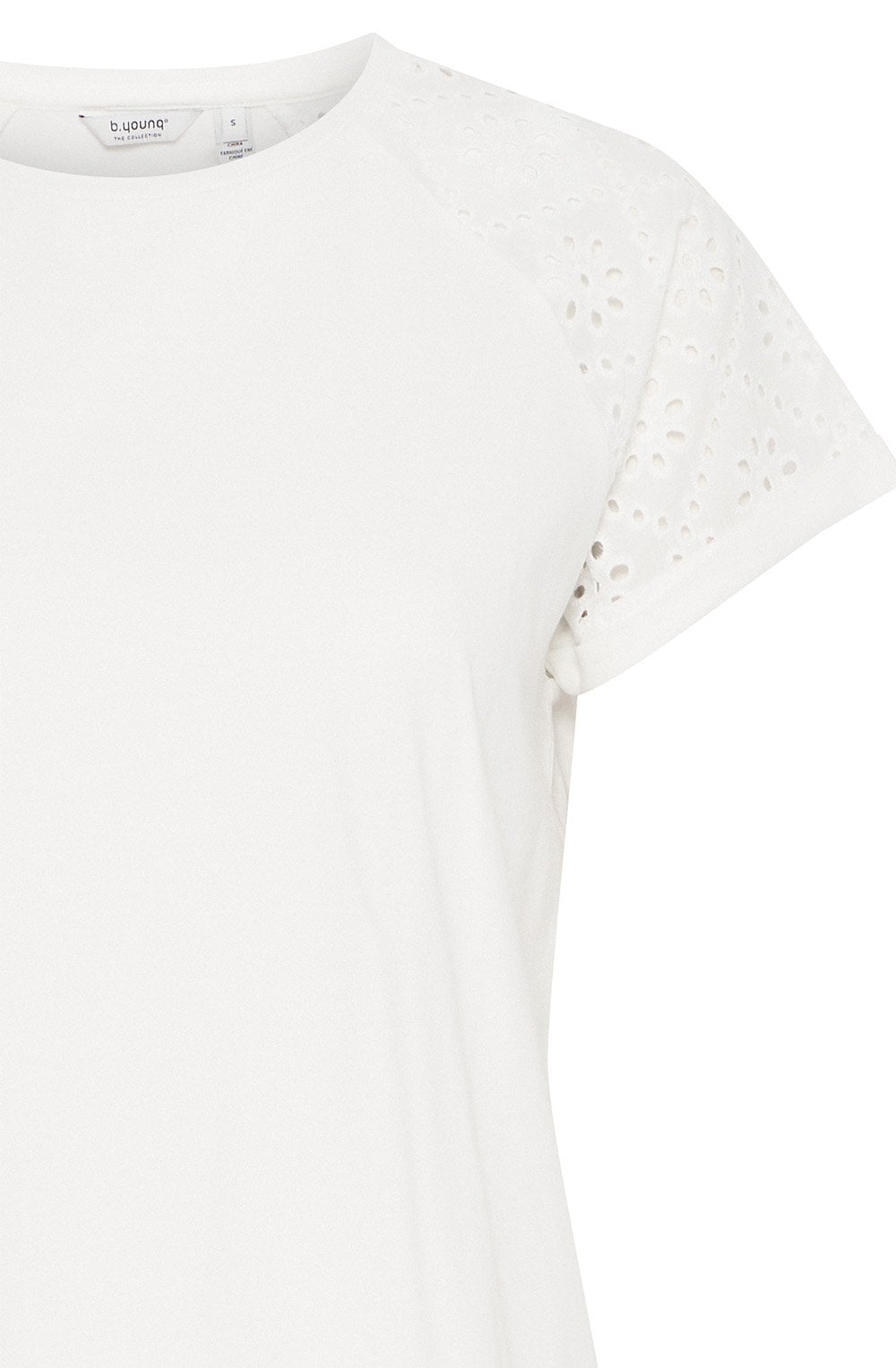 Marshmallow Broderie Anglaise Raglan T Shirt