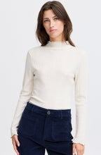 Marshmallow Fine Knit Lettuce Trimmed Top