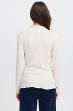 Marshmallow Fine Knit Lettuce Trimmed Top