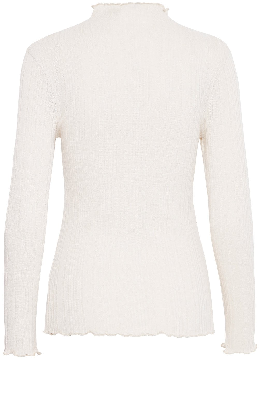 Marshmallow Fine Knit Lettuce Trimmed Top