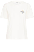 Marshmallow Flower Embroidery T Shirt