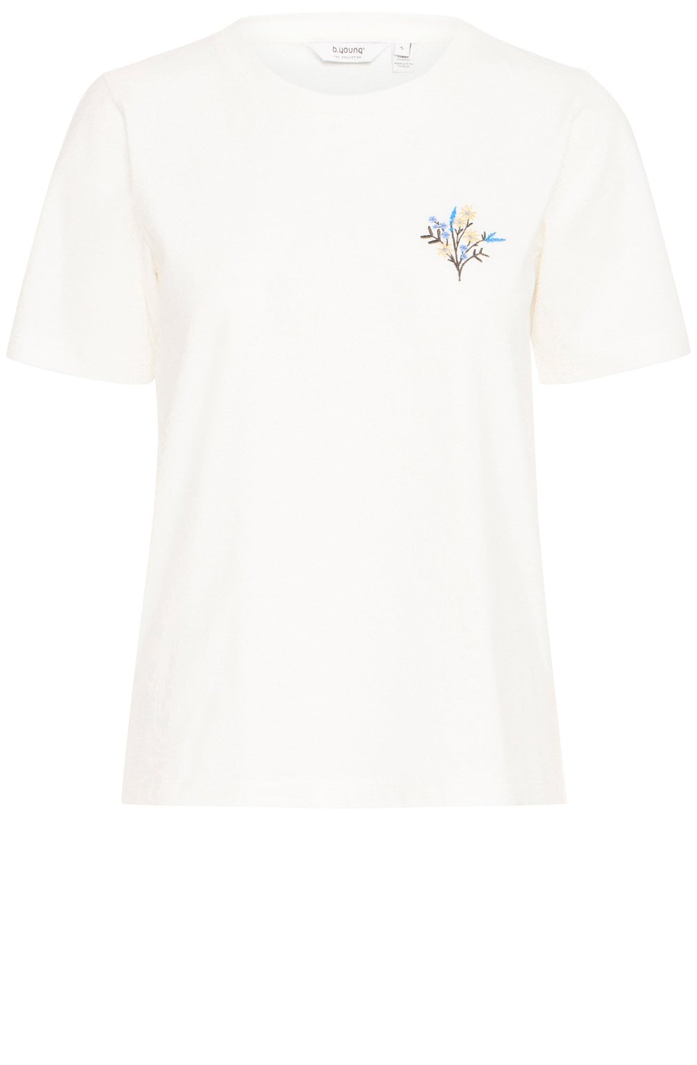 Marshmallow Flower Embroidery T Shirt