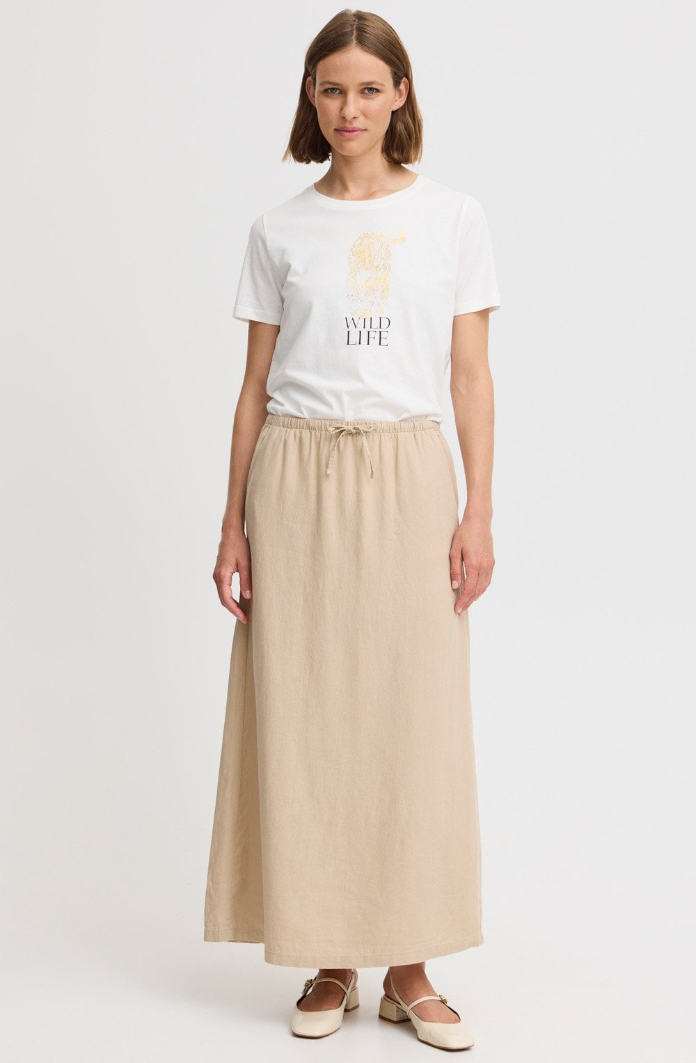 Marshmallow Gold Foil Wild Life T Shirt