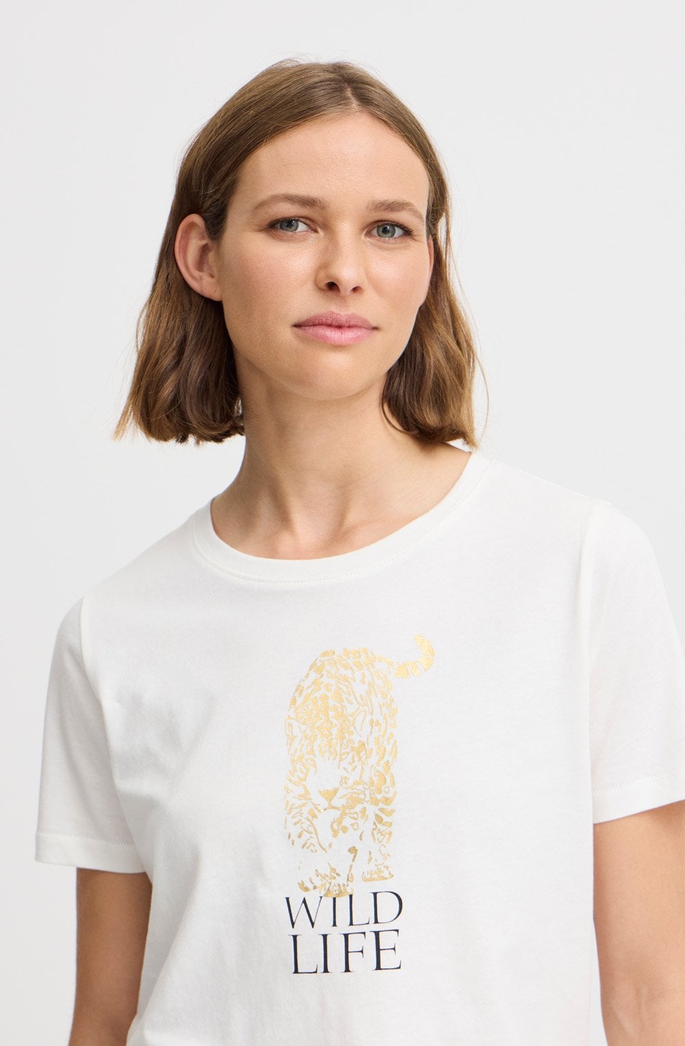 Marshmallow Gold Foil Wild Life T Shirt