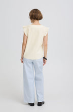 Marshmallow Linen Mix Ruffle Sleeve Shirt