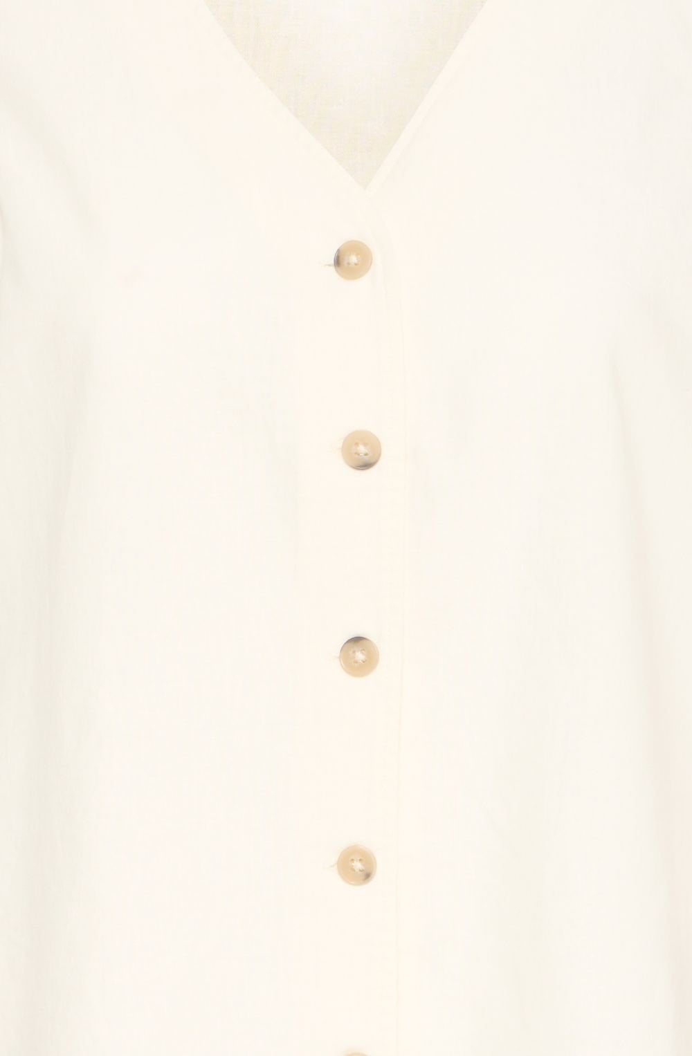 Marshmallow Linen Mix Ruffle Sleeve Shirt
