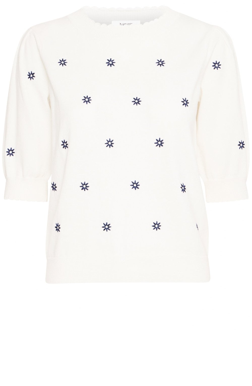 Marshmallow Mix Floral Embroidered Jumper