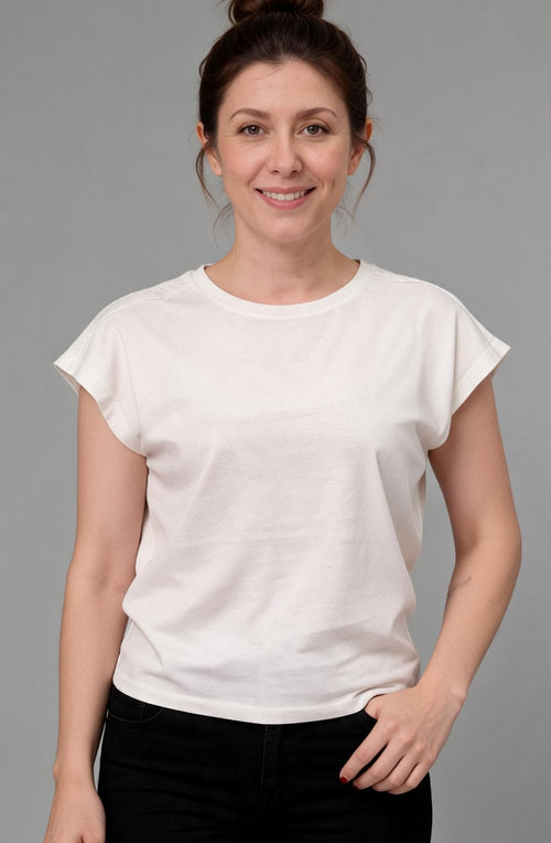 Marshmallow Prismi Shoulder Detail T Shirt
