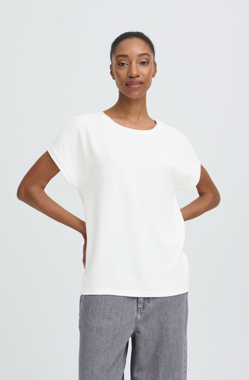 Marshmallow Textured Front Panel Relaxed T Shirt