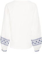 Marshmallow V Neck Embroidered Blouse
