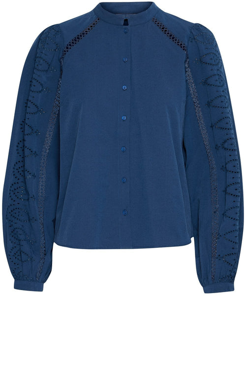 Medieval Blue Broderie Anglaise Blouse