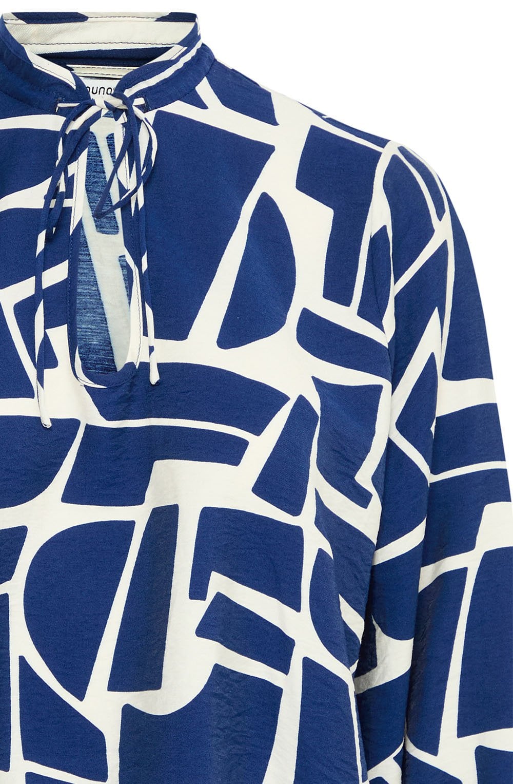 Medieval Blue Geo Abstract Print Blouse