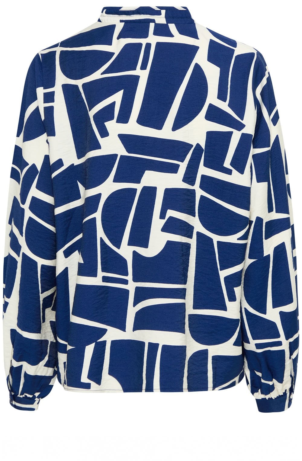 Medieval Blue Geo Abstract Print Blouse