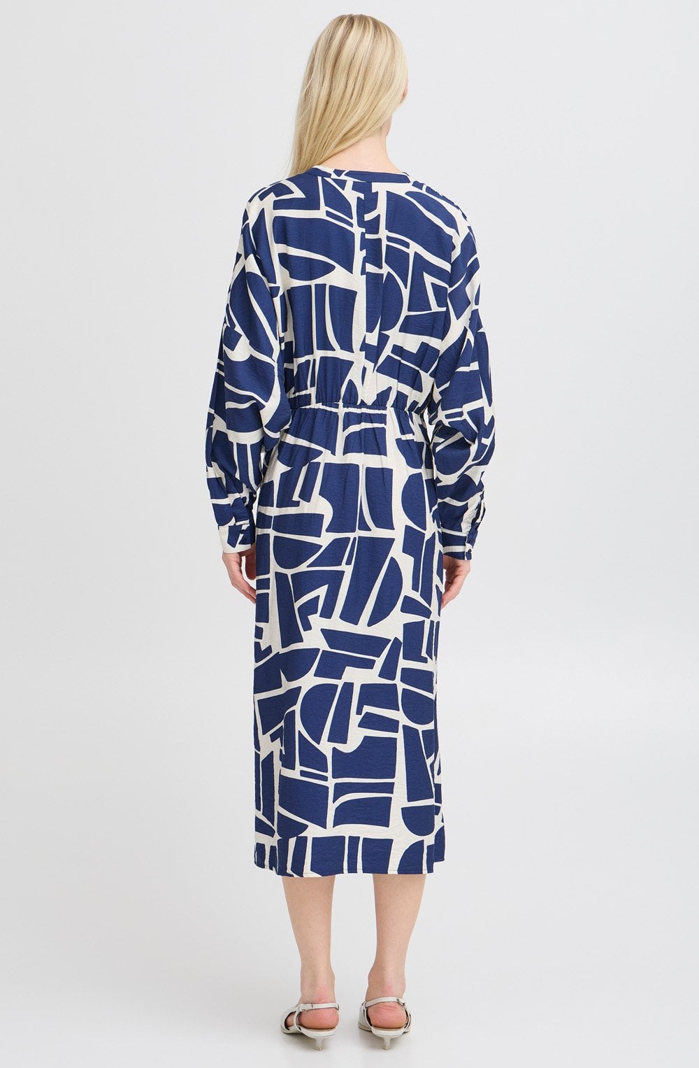 Medieval Blue Geo Print Midi Dress