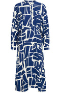Medieval Blue Geo Print Midi Dress