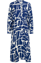 Medieval Blue Geo Print Midi Dress