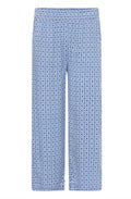 Medieval Blue Medallion Wide Leg Crop Trousers
