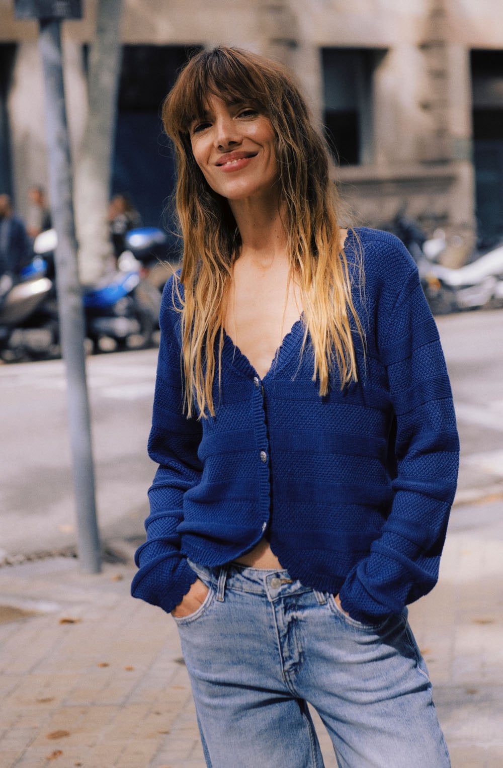 Medieval Blue Scalloped Edge Mikala Cardigan
