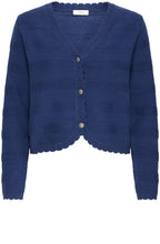 Medieval Blue Scalloped Edge Mikala Cardigan