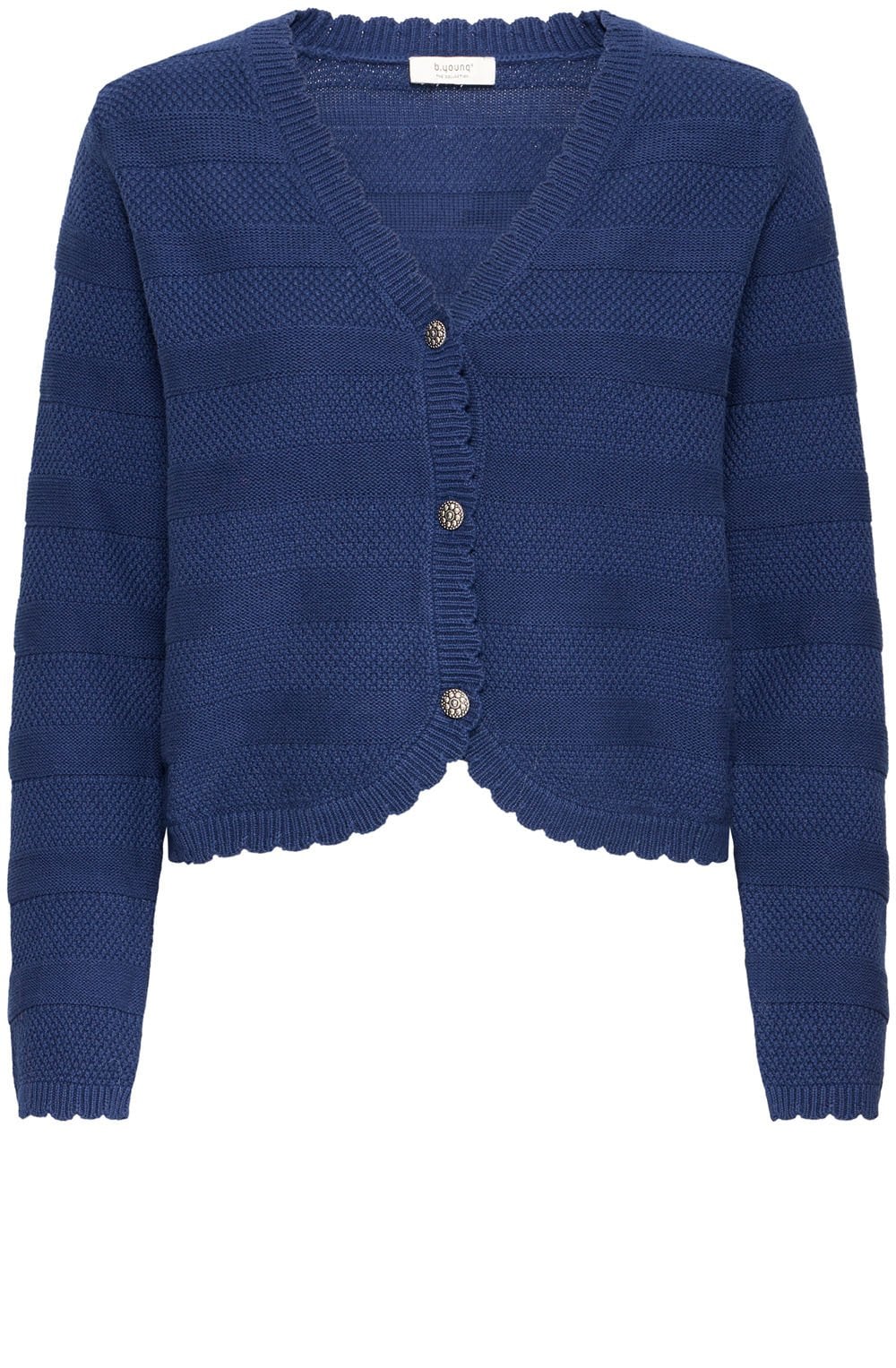 Medieval Blue Scalloped Edge Mikala Cardigan