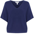 Medieval Blue Short Sleeve Batwing Sweater