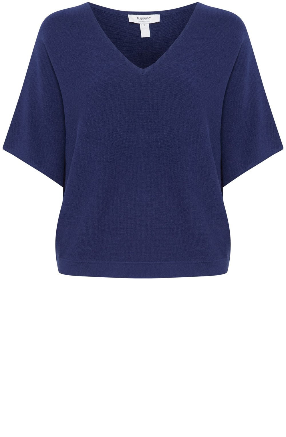 Medieval Blue Short Sleeve Batwing Sweater