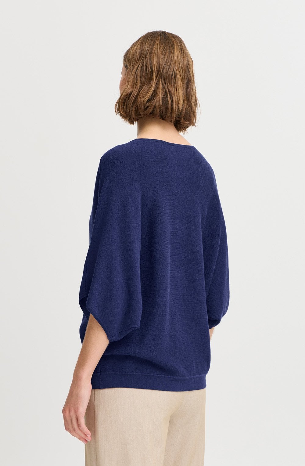 Medieval Blue Short Sleeve Batwing Sweater