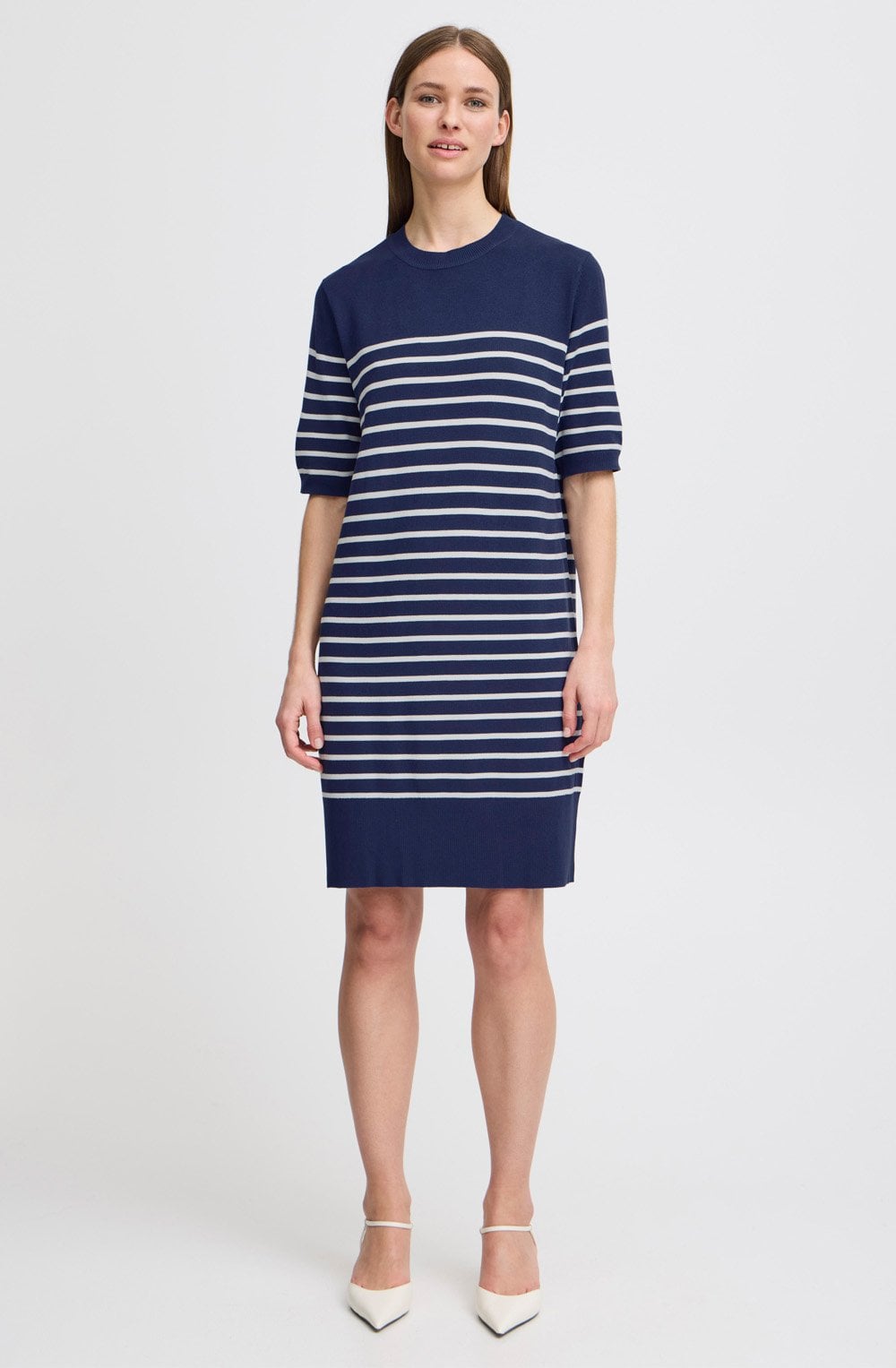 Medieval Blue Short Sleeved Knitted Dress
