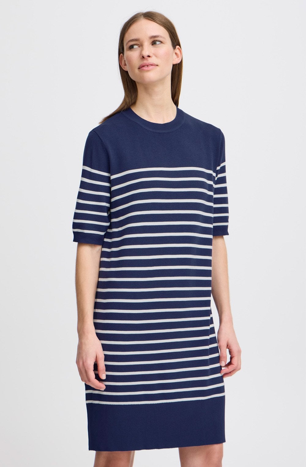 Medieval Blue Short Sleeved Knitted Dress