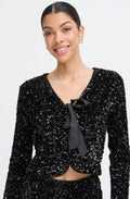 Meteorite Black Sequin Bow Jacket